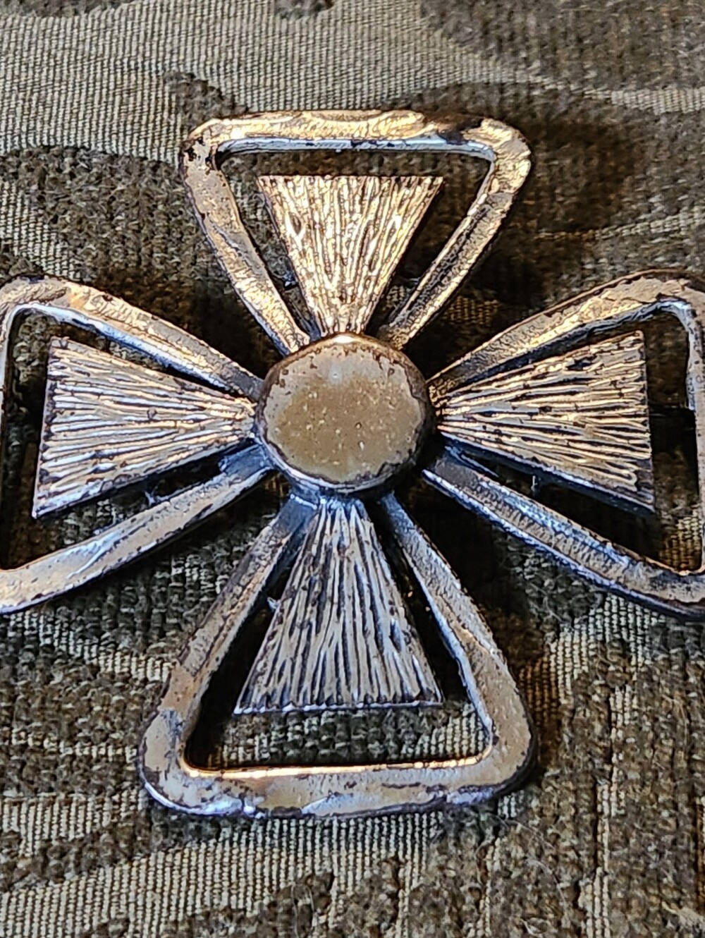 Rustic Vintage Cross Brooch